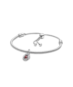 July Eternity Circle Dangle Charm Bracelet Set