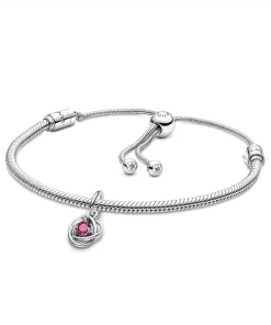 October Eternity Circle Dangle Charm Bracelet Set