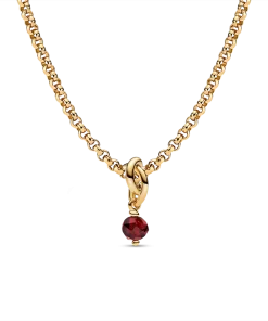 January Eternity Circle Dangle Charm Necklace Set