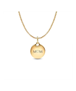 Engravable Round Tag Dangle Charm Necklace Set