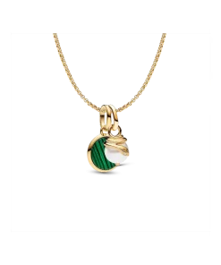 Green Engravable Mini Medallion Charm Necklace Set