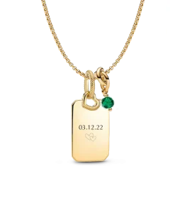 May Engravable Dangle Charm Necklace Set