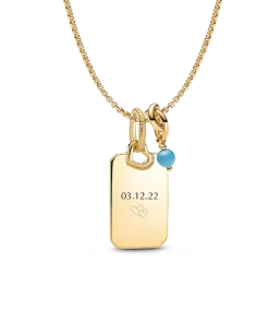 December Engravable Dangle Charm Necklace Set