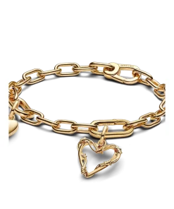 Golden Barbed Wire Heart Bracelet Set