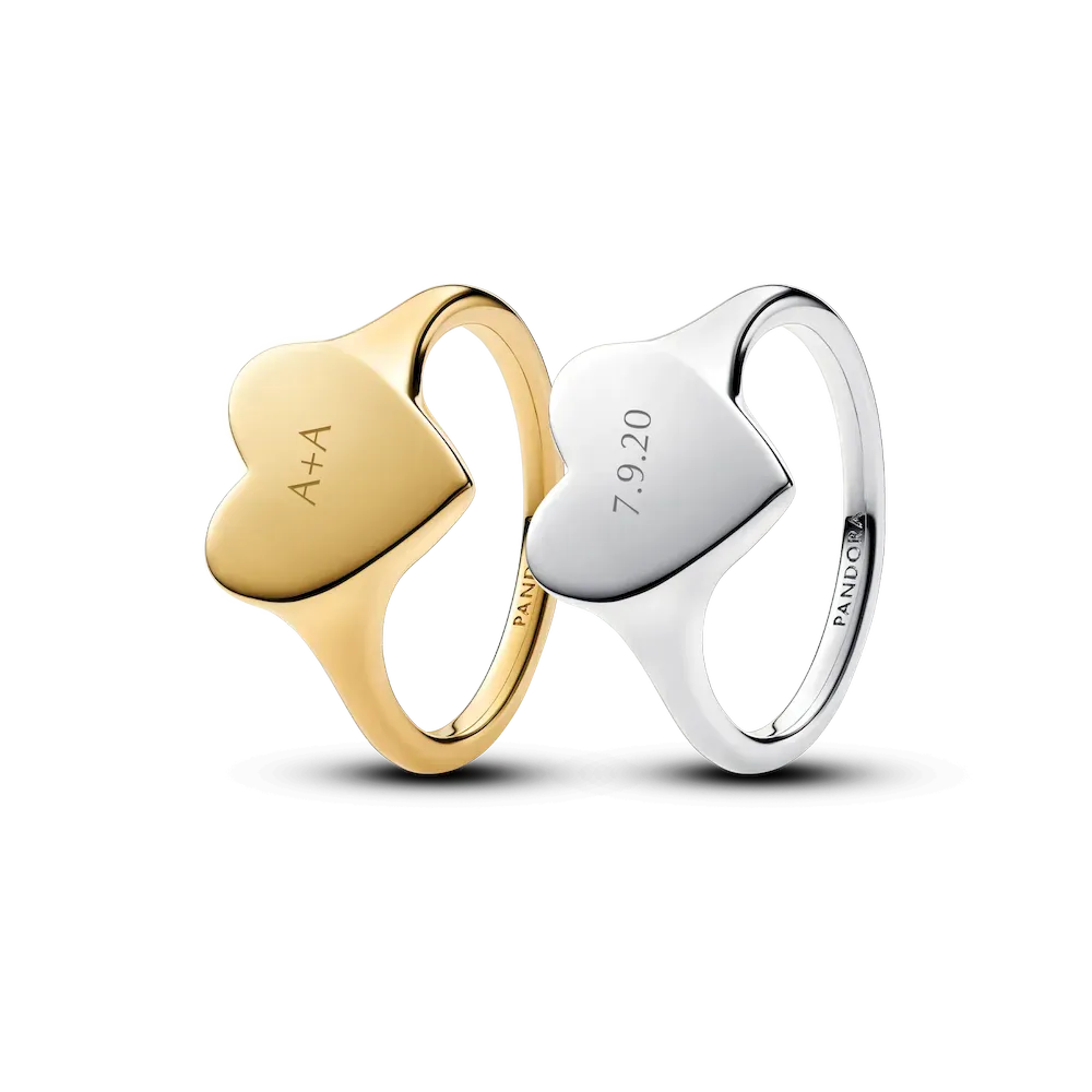 Engravable Love Notes Heart Ring Set - Image 4