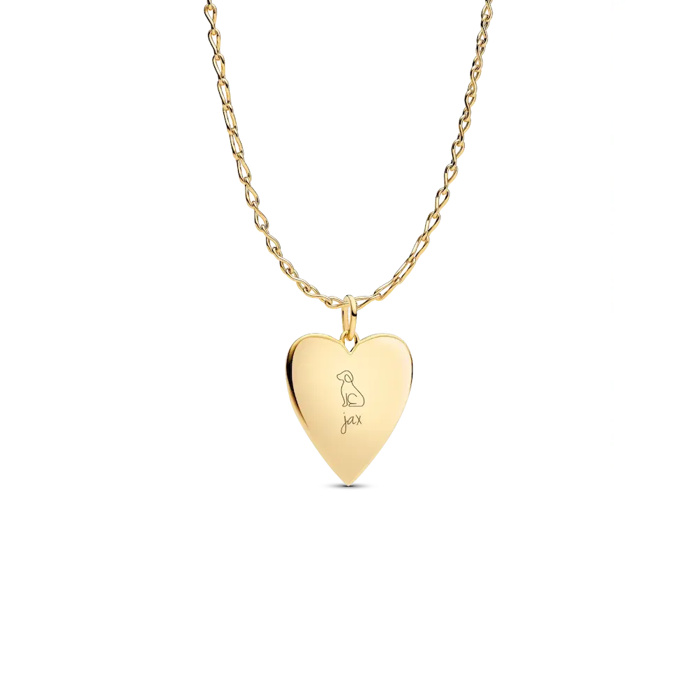 Engravable Oversized Heart Tag Pendant Necklace