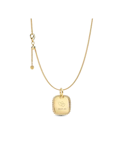 Engravable Sparkling Square Tag Pendant Necklace