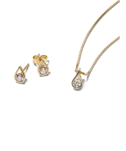 Pandora Infinite Lab-grown Diamond Necklace and Earrings Set 0.75 carat tw 14k Gold