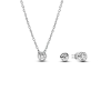 Pandora Era Bezel Lab-grown Diamond Pendant Necklace and Earrings set 0.45 carat tw Sterling Silver