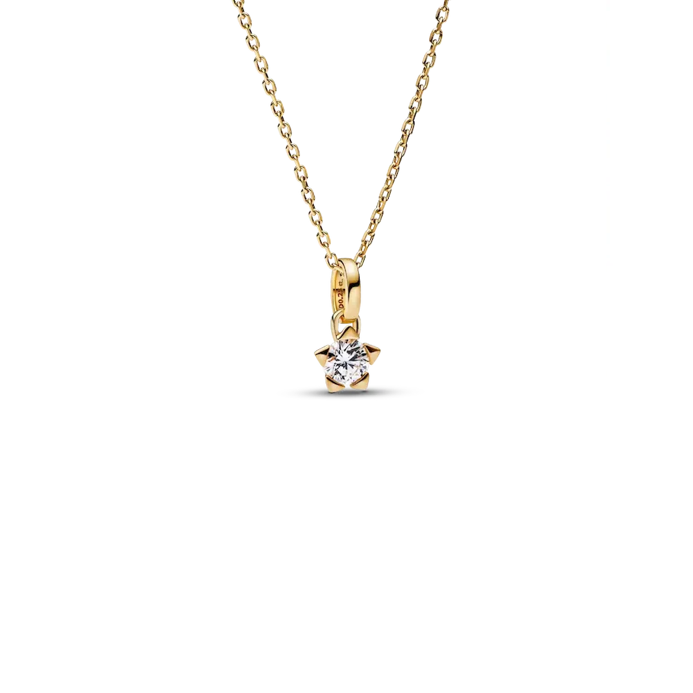 Pandora Talisman Lab-grown Diamond Star Pendant Necklace 0.25 carat tw 14k Gold