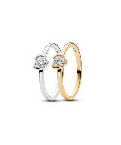 Lab-Grown Diamond Heart Ring Set