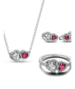 Sterling Silver Halo Hearts Gift Set