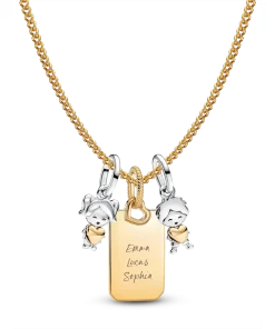 A Mother's Love Engravable Charm Necklace Set