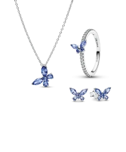 Winter Blue Butterfly Jewelry Set