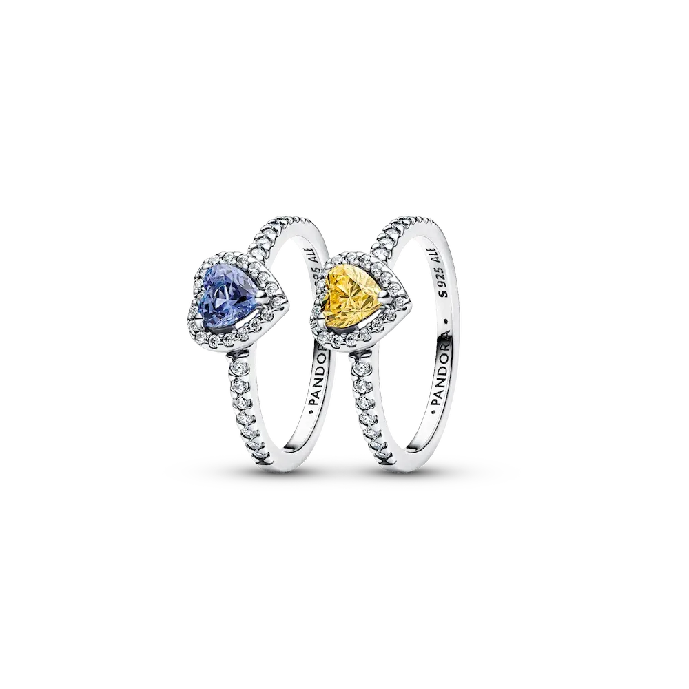Celestial Love Elevated Heart Ring Duo