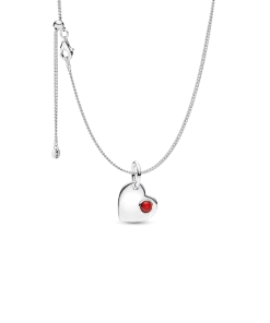January Birthstone Heart Pendant Necklace