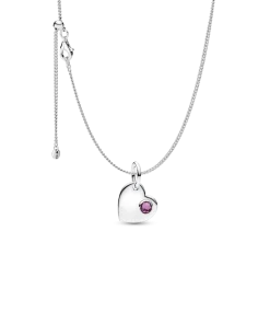 February Birthstone Heart Pendant Necklace