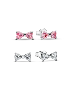Sparkling Bow Stud Earring Set