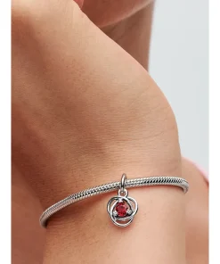 Alternative view of True Red Eternity Circle Dangle Charm