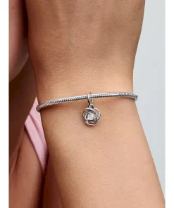 Alternative view of White Eternity Circle Dangle Charm