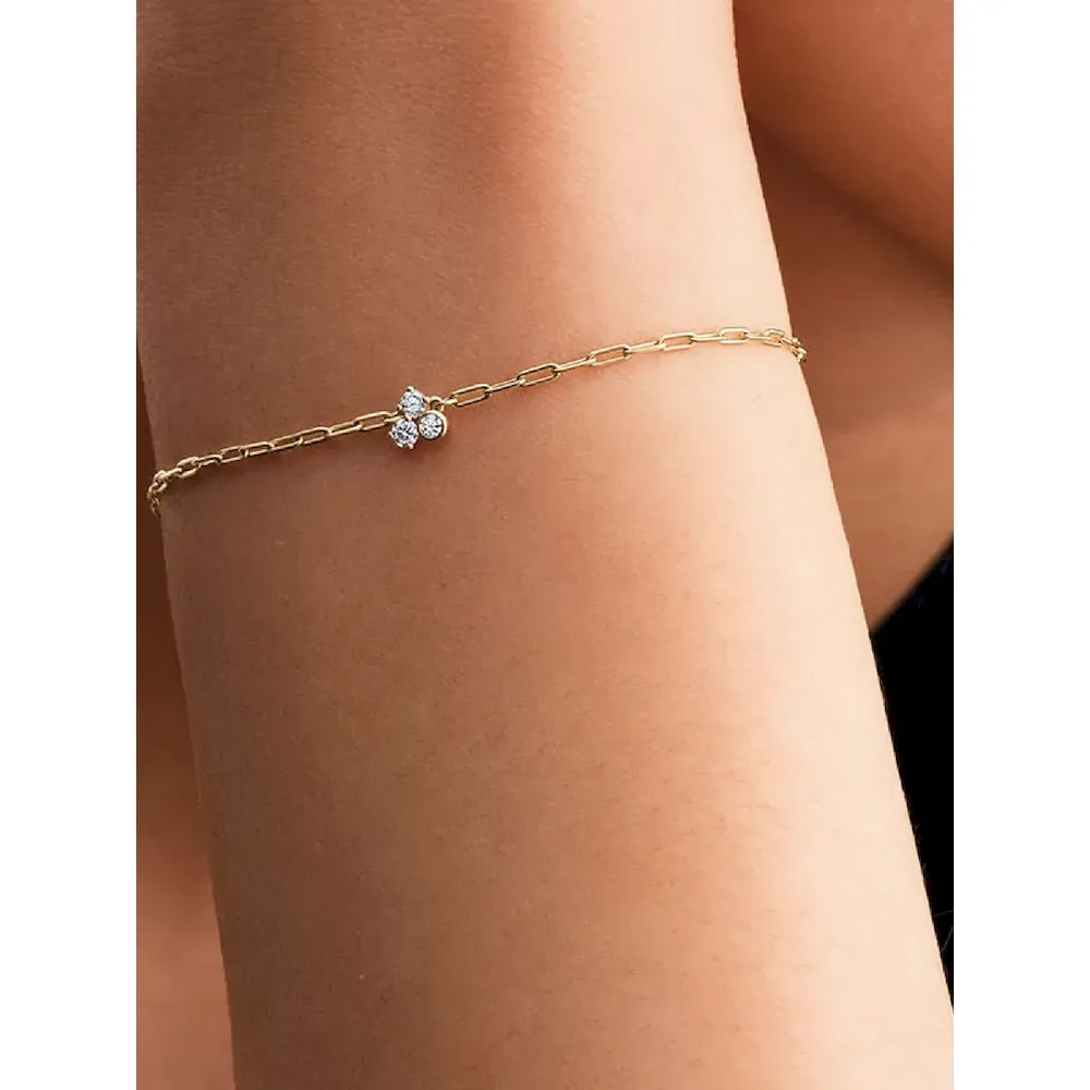 Pandora Era Bezel Lab-Grown Diamond Cluster Paperclip Chain Bracelet - Image 3