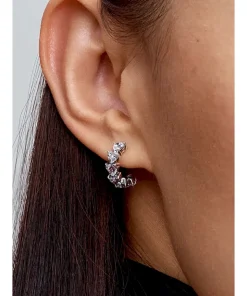 Alternative view of Sparkling Hearts Open Hoop Earrings