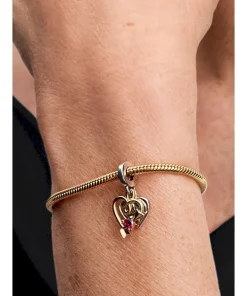 Alternative view of Engravable Heart & Arrow Double Dangle Charm