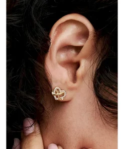 Alternative view of Sparkling Infinity Heart Stud Earrings