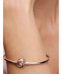 Alternative view of Pandora Moments Encircled Clasp Bangle