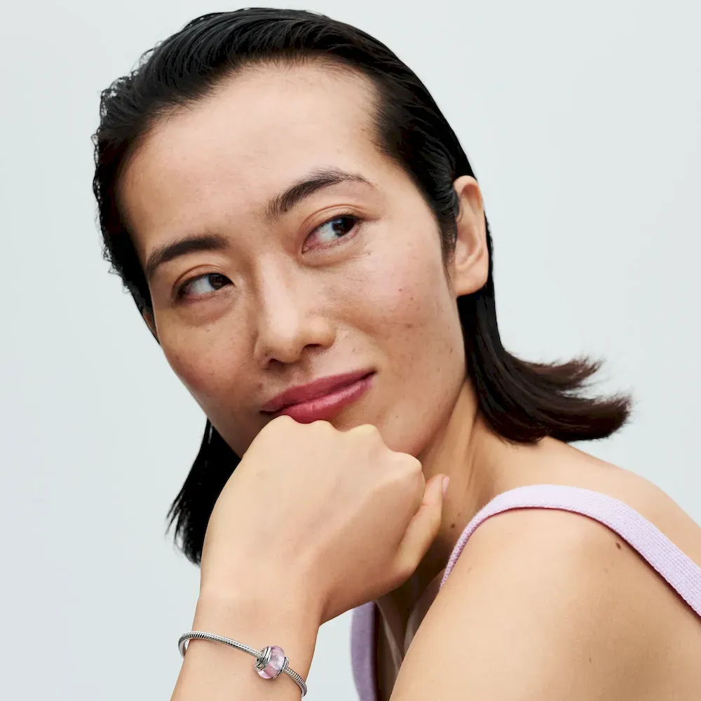 Encircled Pink Murano Glass Charm - Image 3