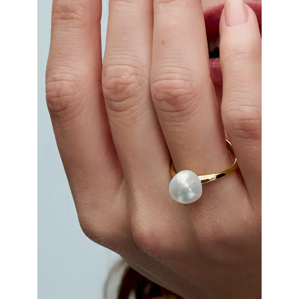 Baroque Treated Freshwater Cultured Pearl Ring - Image 2