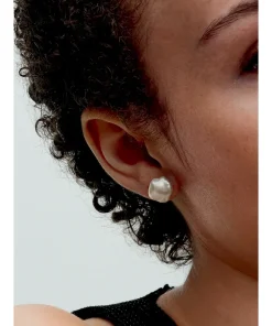 Alternative view of Baroque Treated Freshwater Cultured Pearl Stud Earrings