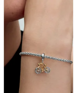 Alternative view of Two-tone Spinning Wheels Bicycle Dangle Charm
