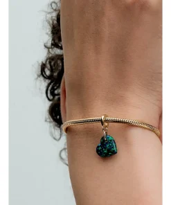 Alternative view of Opalescent Green Heart Dangle Charm