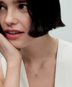 Alternative view of Organically Shaped Pavé Circle & Treated Freshwater Cultured Pearl Collier Necklace