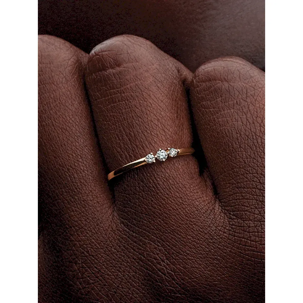 Pandora Era 14k Gold Lab-grown Diamond Triple Stone Ring - Image 2