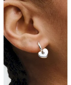 Alternative view of Heart Open Hoop Earrings