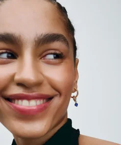 Alternative view of Faceted Blue Eternity Circle Dangle Charm