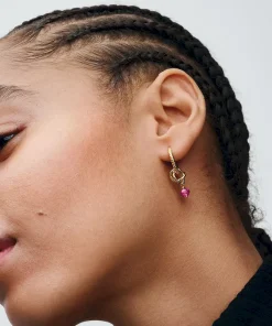 Alternative view of Faceted Pink Eternity Circle Dangle Charm