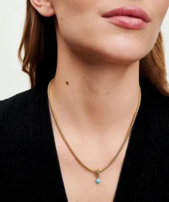 Alternative view of Turquoise Blue Eternity Circle Dangle Charm