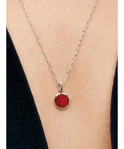 Alternative view of Red Murano Glass Engravable Mini Medallion Charm
