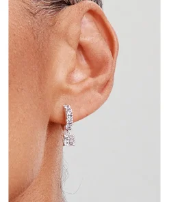 Alternative view of Pavé Dangle Hoop Earrings