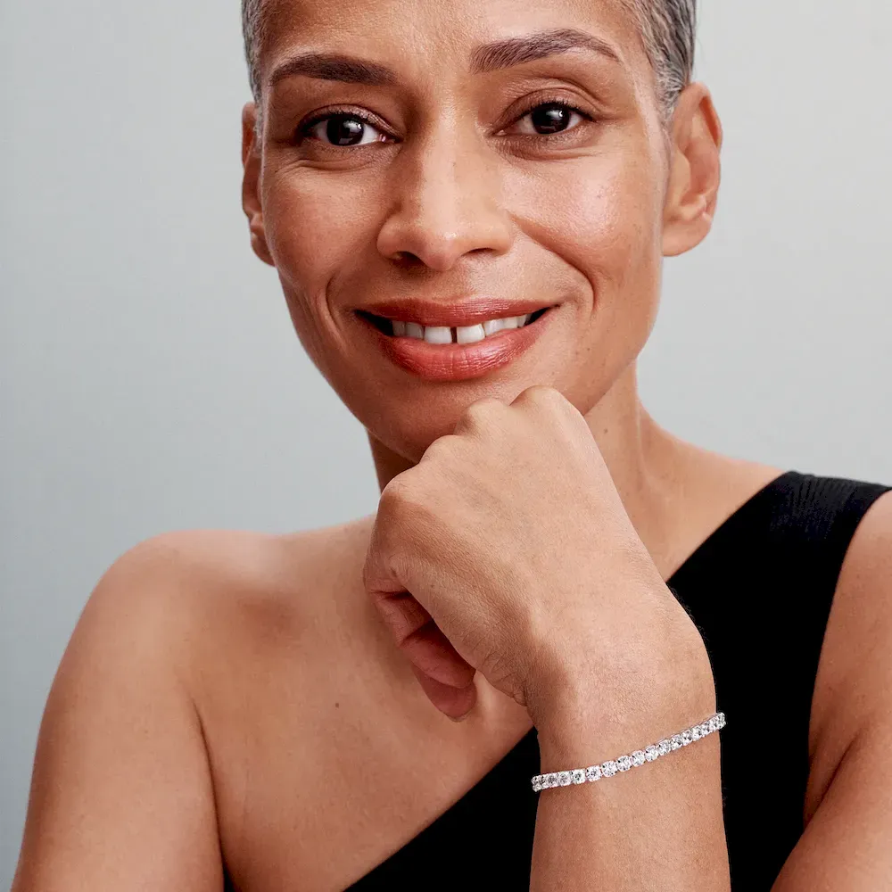 Bold Sparkling Tennis Bracelet and Earring Set - Image 8