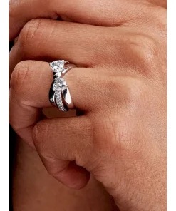 Alternative view of Sparkling Bow Crossover Ring