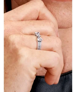 Alternative view of Sparkling Bow Double-row Ring