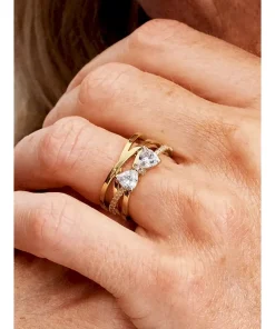 Alternative view of Sparkling Bow & Crossover Band Ring