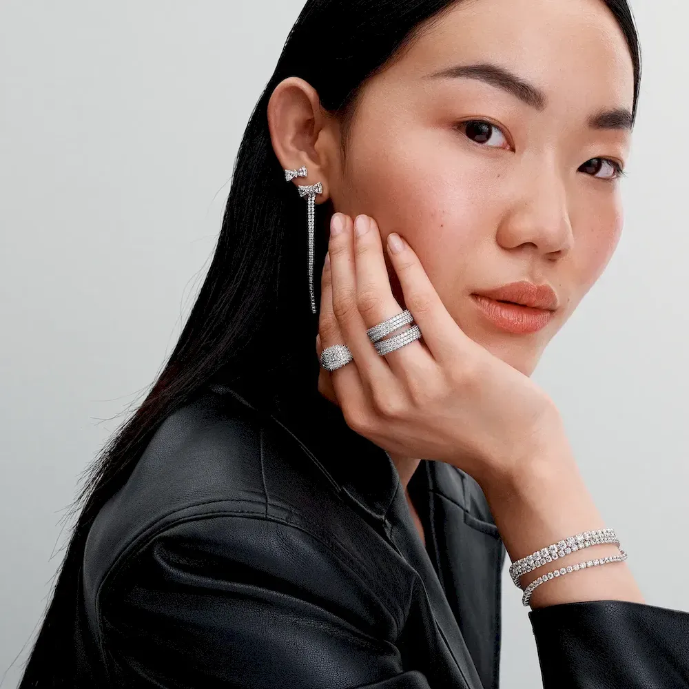 Bold Sparkling Tennis Bracelet and Earring Set - Image 9