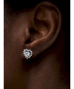 Alternative view of Sparkling Heart Halo Stud Earrings
