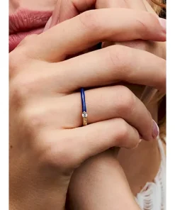 Alternative view of Pandora ME Pavé & Blue Dual Ring