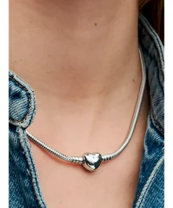 Alternative view of Pandora Moments Heart Clasp Snake Chain Necklace